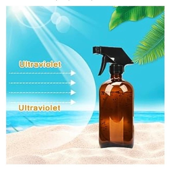 3/$27 Brand New Set of Reusable Amber Bottles w/Sprayers - Picture 2 of 3